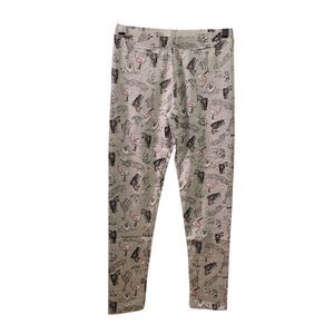 Spotted Zebra Girls Casual Zoo Animals Printed Gray Leggings Size Medium (8)